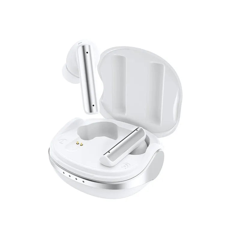 Wireless Bluetooth earphone in-ear metal build black or milky white with charging case data cable manual