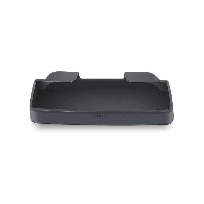 Black silicone glasses case mounted in Tesla Model 3 or Y armrest compartment for organised storage