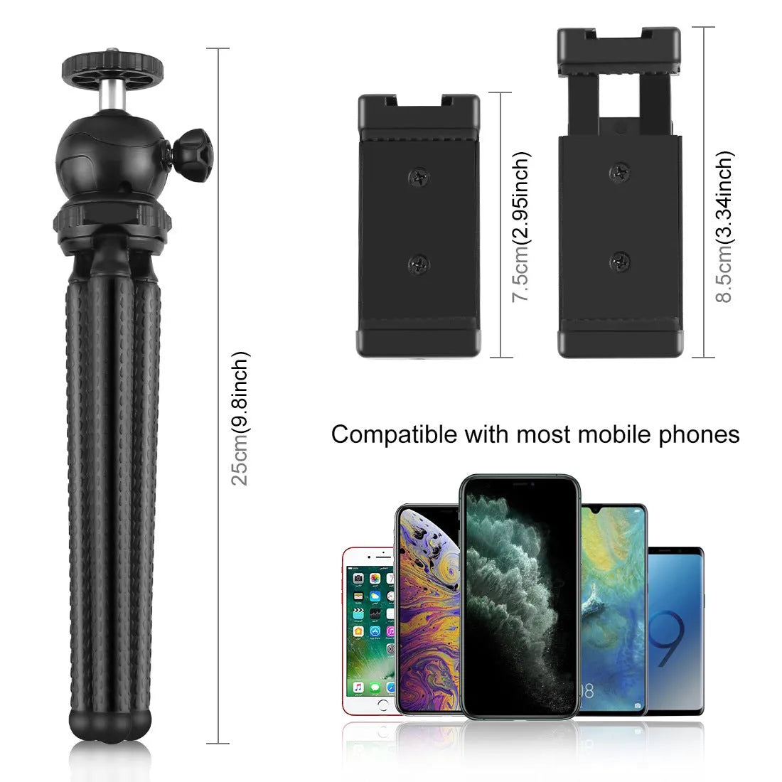 Octopus tripod live broadcast kit with fill light and microphone for iPhone compatibility