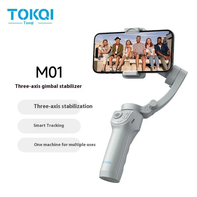 Grey nylon portable folding intelligent gimbal for smartphone video stabilisation