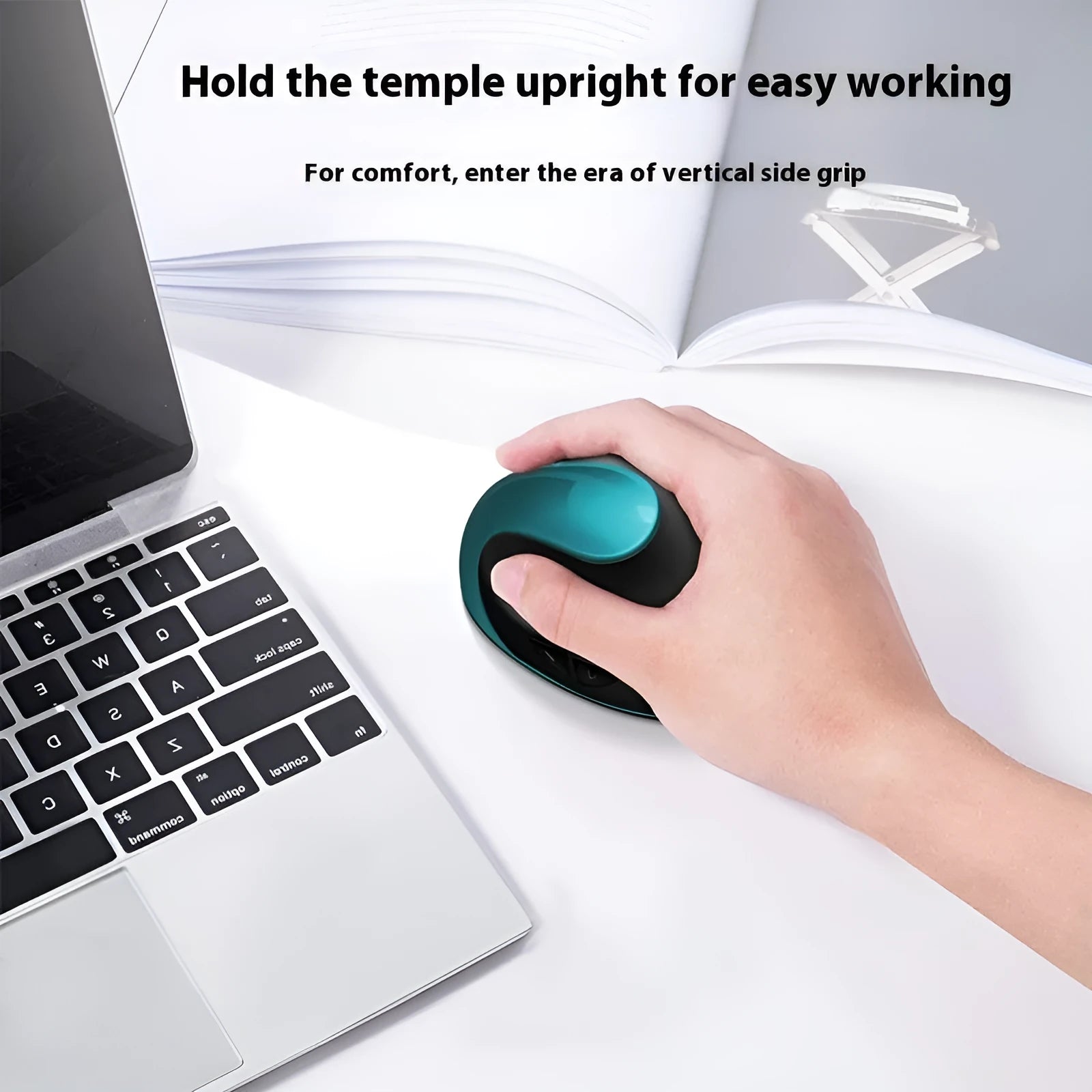 Vertical ergonomic computer mouse in multiple colours including rechargeable purple with wireless charging
