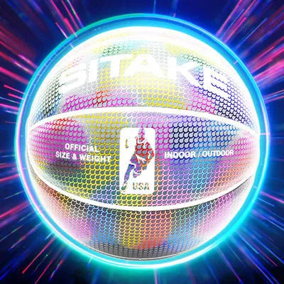 SIT AKE KMBB83 luminous reflective basketball size 7 PU leather white camouflage
