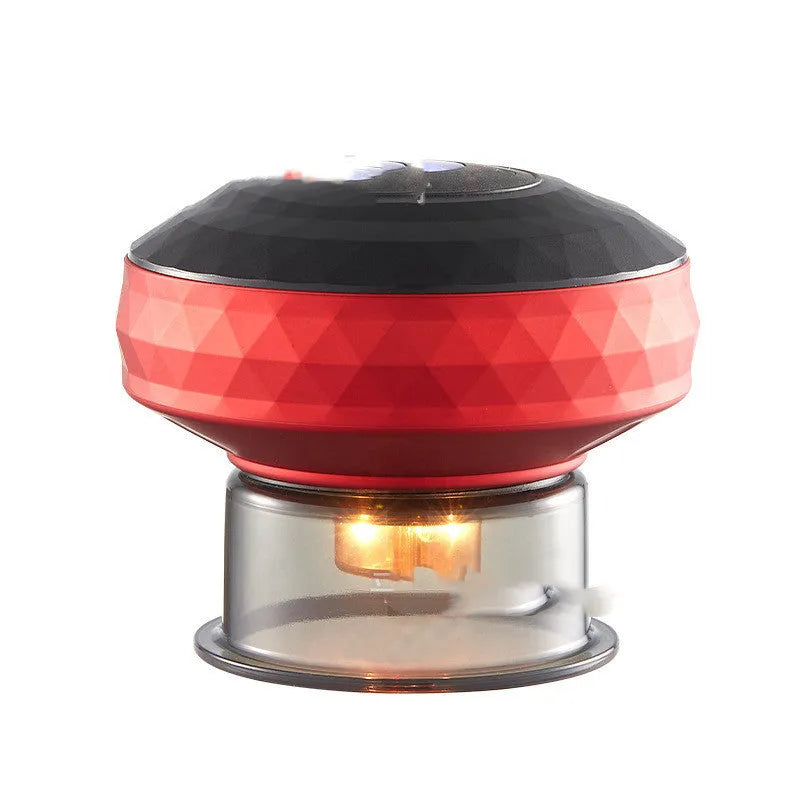 Electric cupping device with push-button vacuum, 93x93x82mm, black green red, Type-C rechargeable