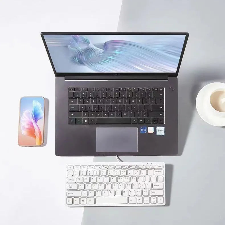 USB wired mini silent keyboard in black, white, pink or blue colour options