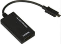 Black DisplayPort to HDMI adapter cable with 12cm length and micro USB connector