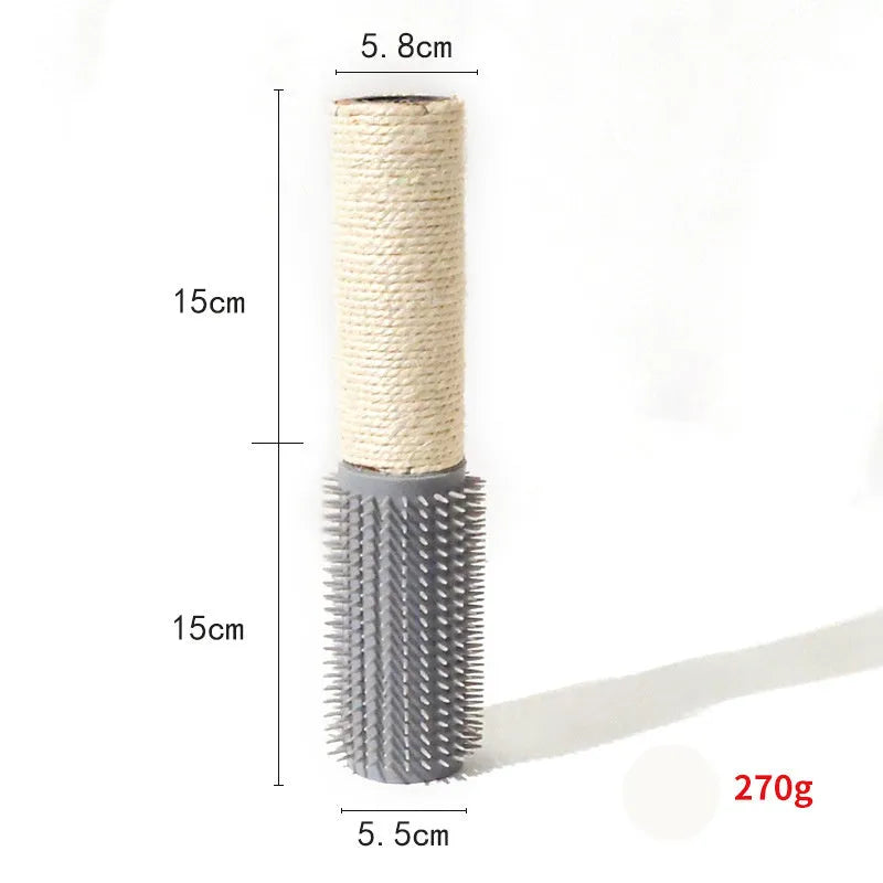 Brown sisal cat scratching post measuring 30cm tall on a floor