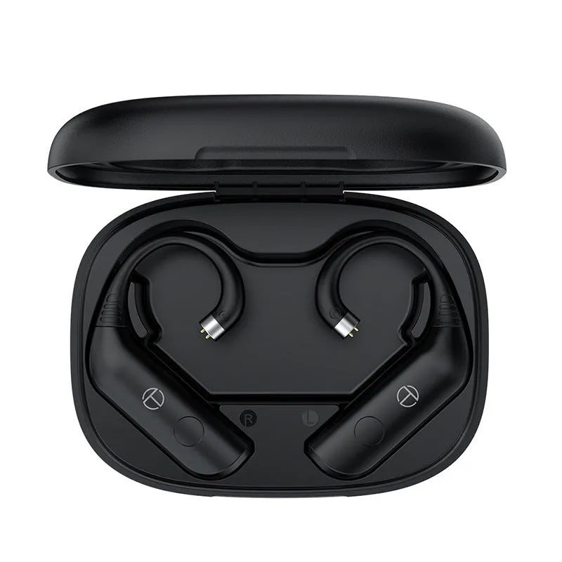 BT20 Pro Bluetooth headset upgrade module, plug-in ear hook design, four connector variants, plastic housing