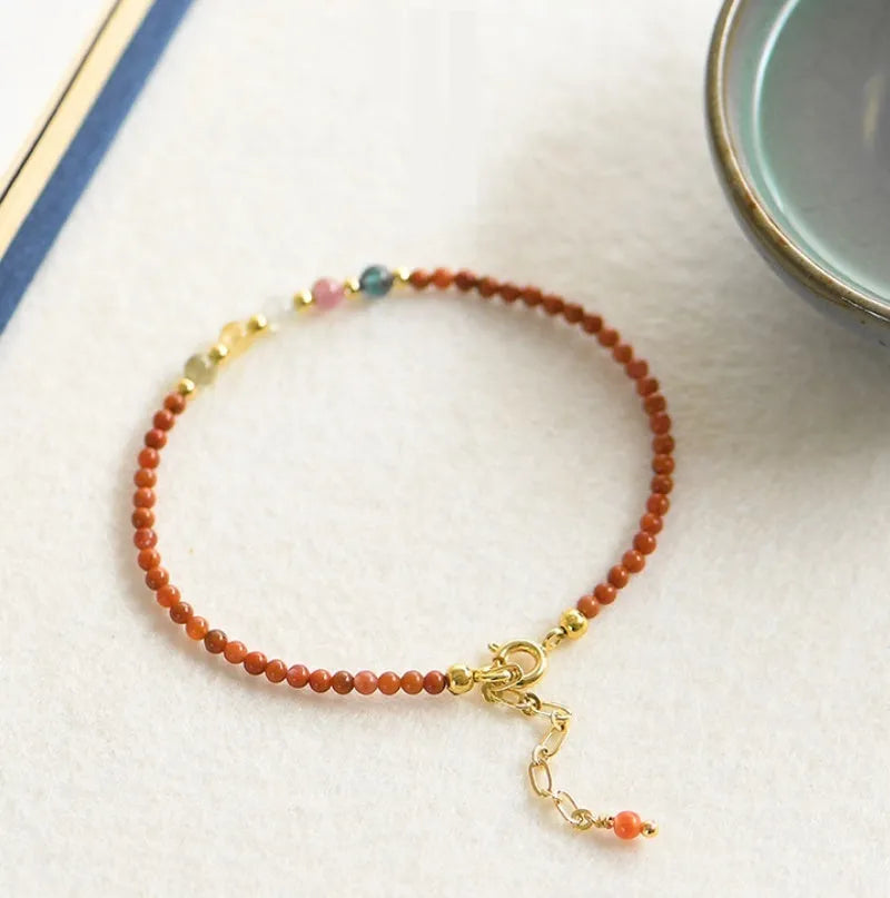 Women's geometric crystal bracelet with elastic rope in simple style