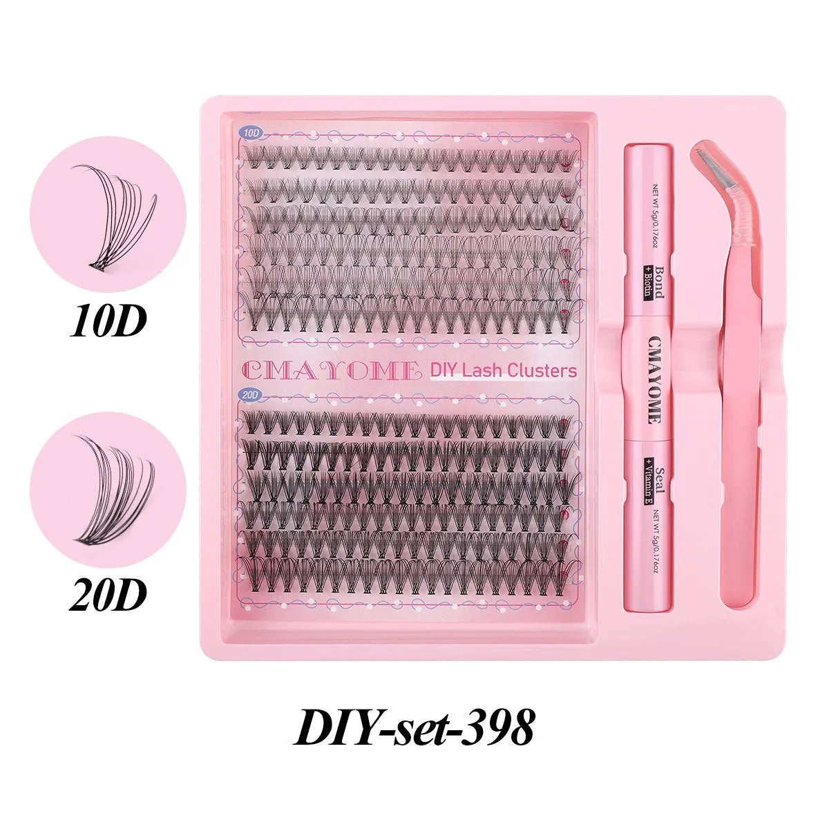 DIY individual cluster false eyelashes showing artificial fibre construction and mixed split design