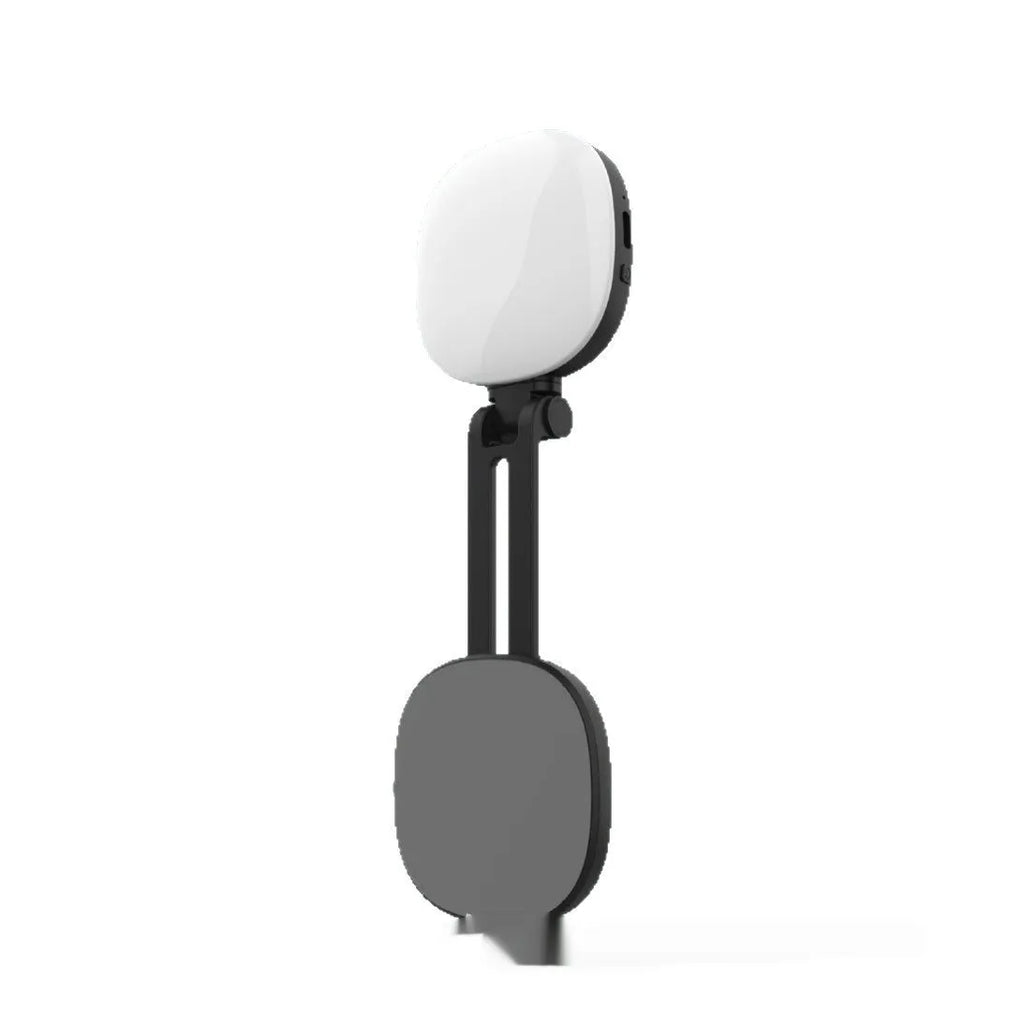 Black and white mobile phone magnetic fill light with adjustable colour temperature and phone holder