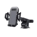 Black universal car phone holder showing adjustable grip for 4.0-7.0 inch mobile phones
