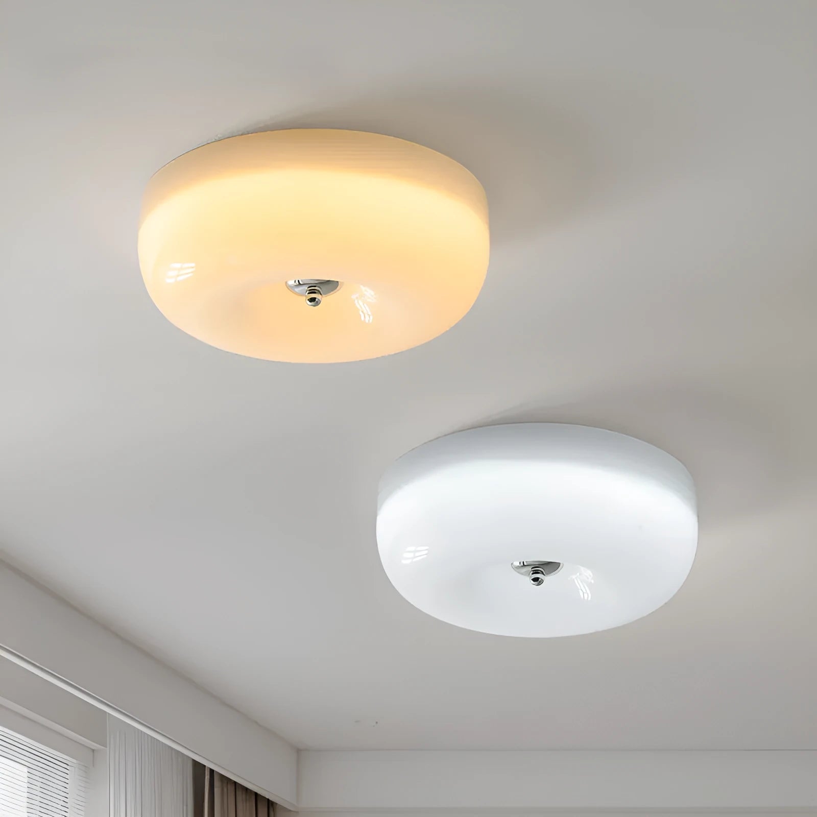 American style cream colour bedroom ceiling lamp with three-colour light function