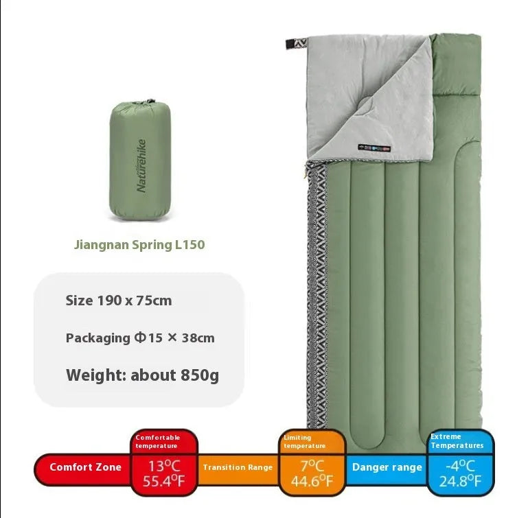 Universal four seasons outdoor camping sleeping bag with dirty-proof design in various colours