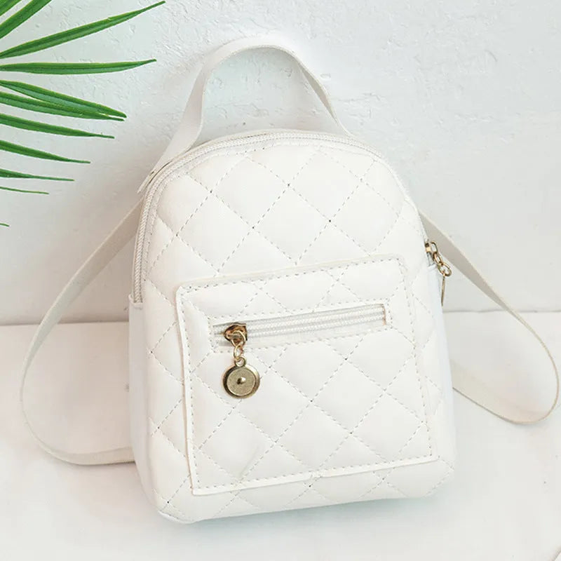 Korean style embroidered hard case backpack for girls in black, pink or white colours