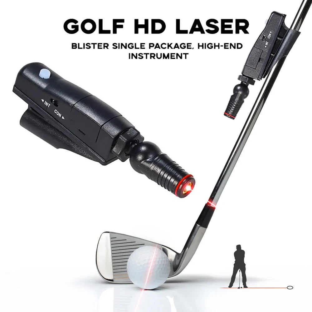 Black golf laser aiming instrument for putting alignment mounted on golf push rod