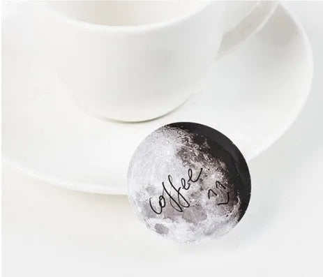 45 piece moon sticker set with paper stickers 40mm diameter for diary decoration