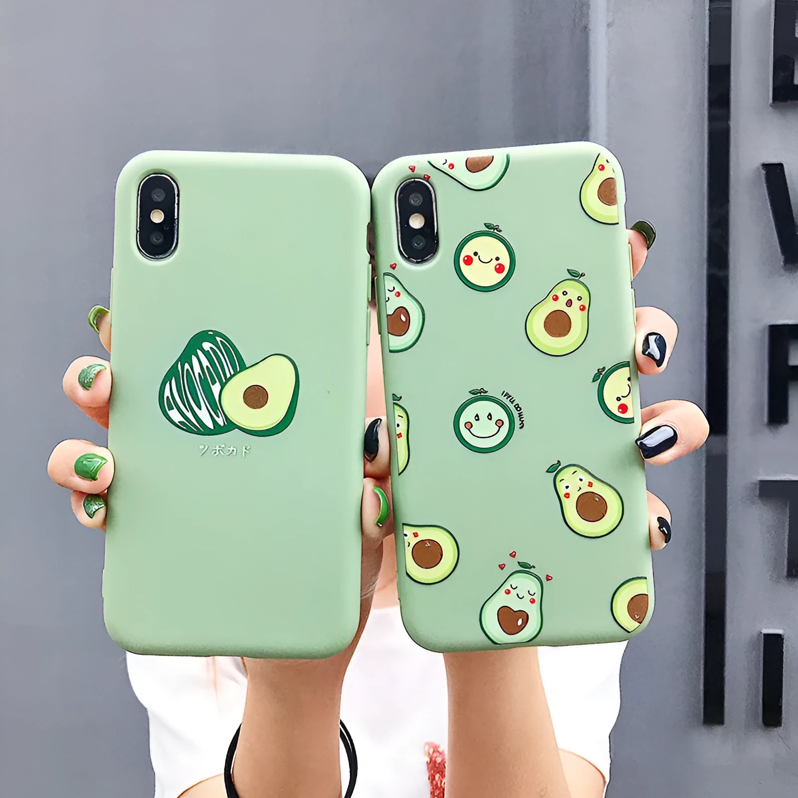 Avocado cartoon design TPU phone case for Apple iPhone models