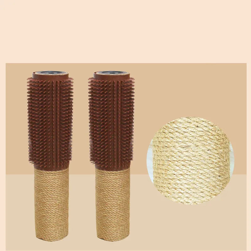 Brown sisal cat scratching post measuring 30cm tall on a floor