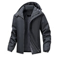 Men's plus size waterproof winter coat in Army Green with hooded design and loose fit