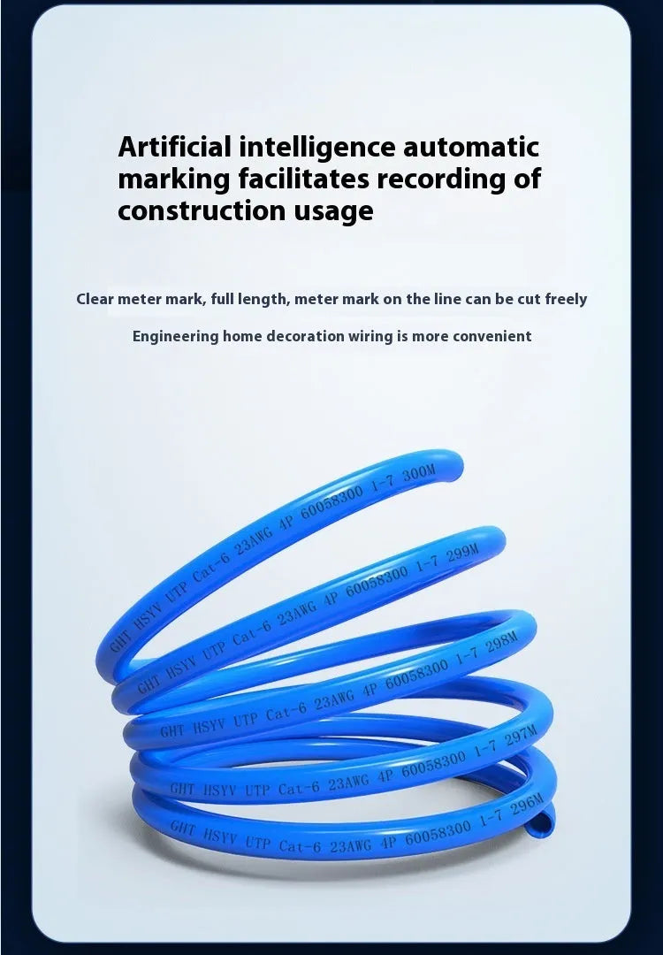 Blue oxygen-free copper Gigabit network cable on 305-metre reel with Category 6/6A specification