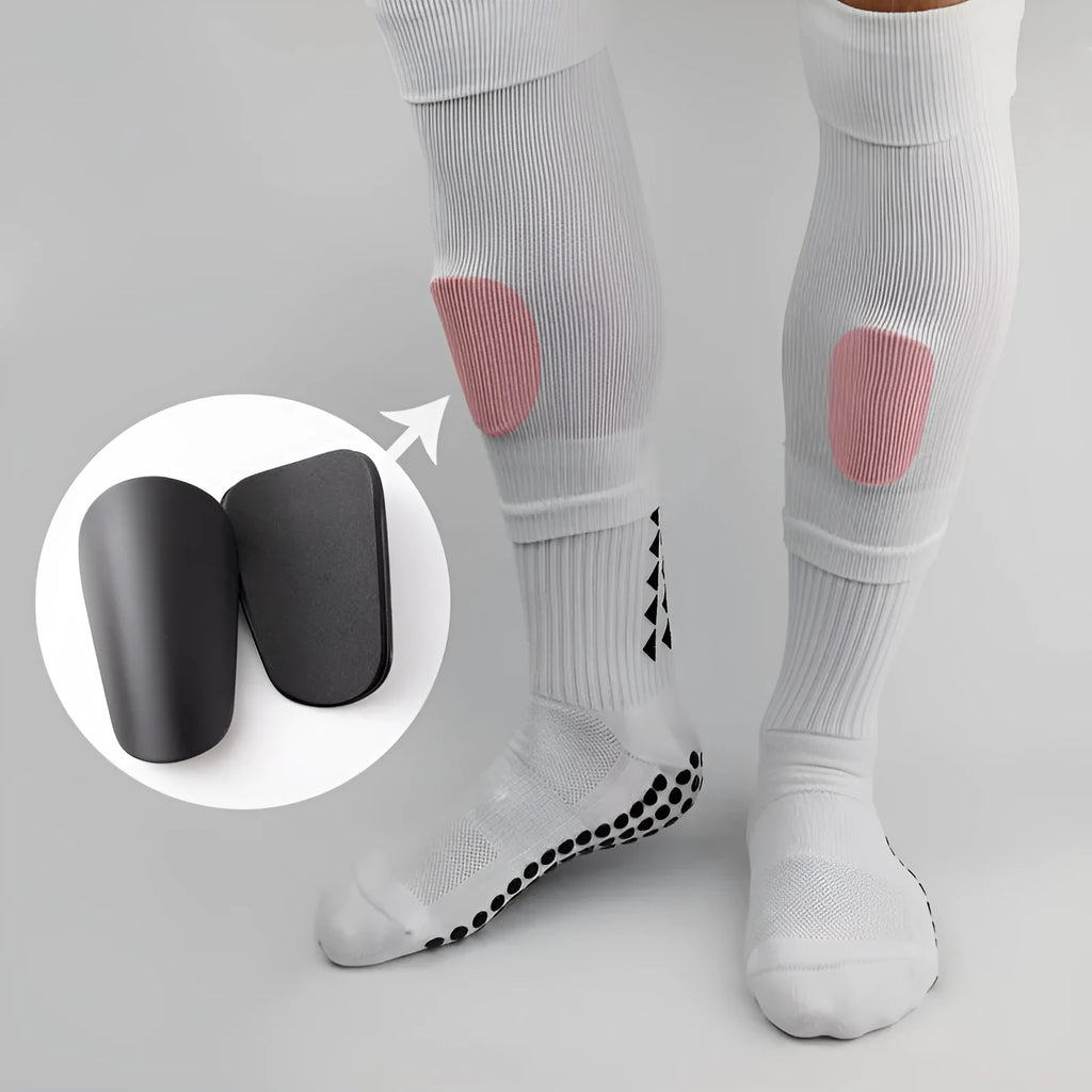 PU mini shin guards for sports protection in black, white, red and blue colours