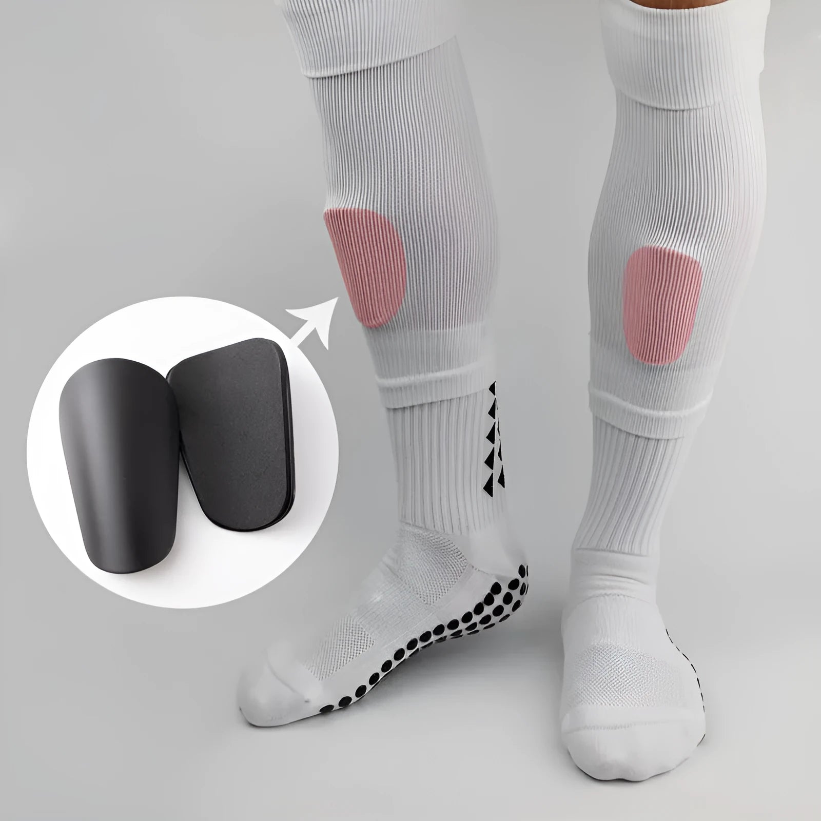 PU mini shin guards for sports protection in black, white, red and blue colours