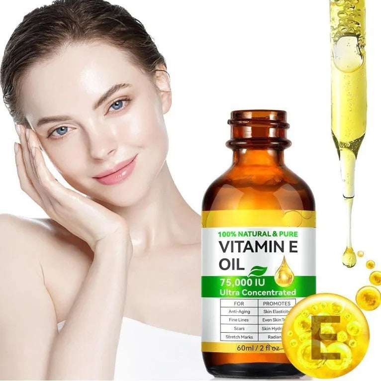 Vitamin E oil 60ml cosmetic skincare oil single bottle for face hair nails body
