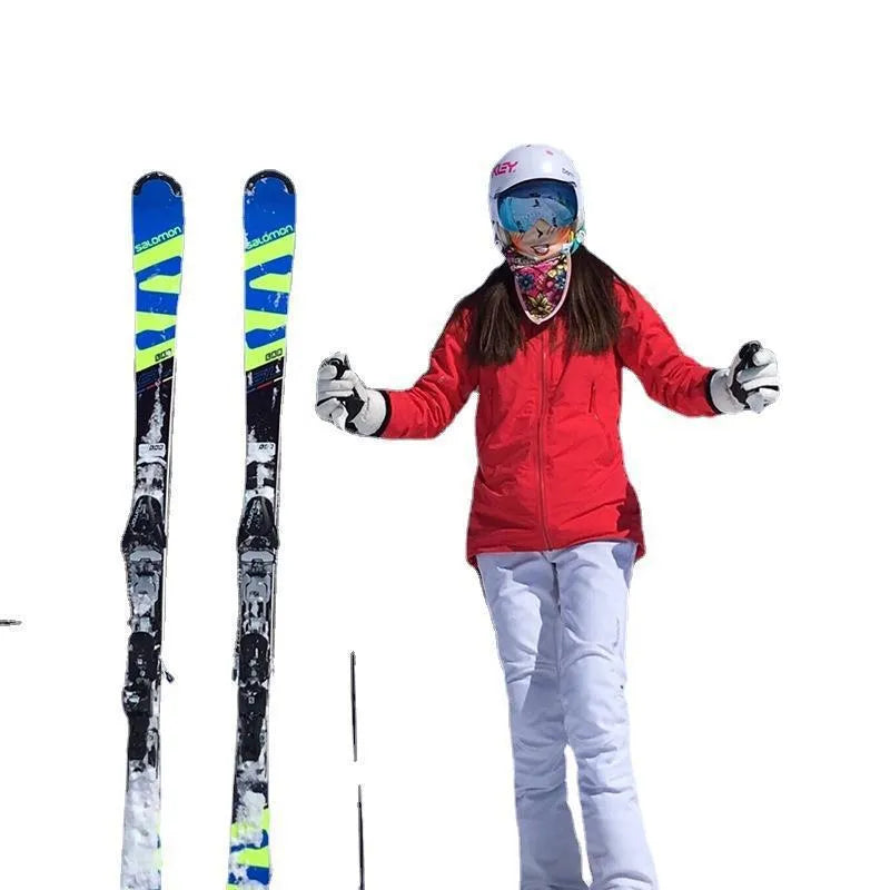 Adjustable hook and loop ski carrying strap in multiple colours for shoulder transport.