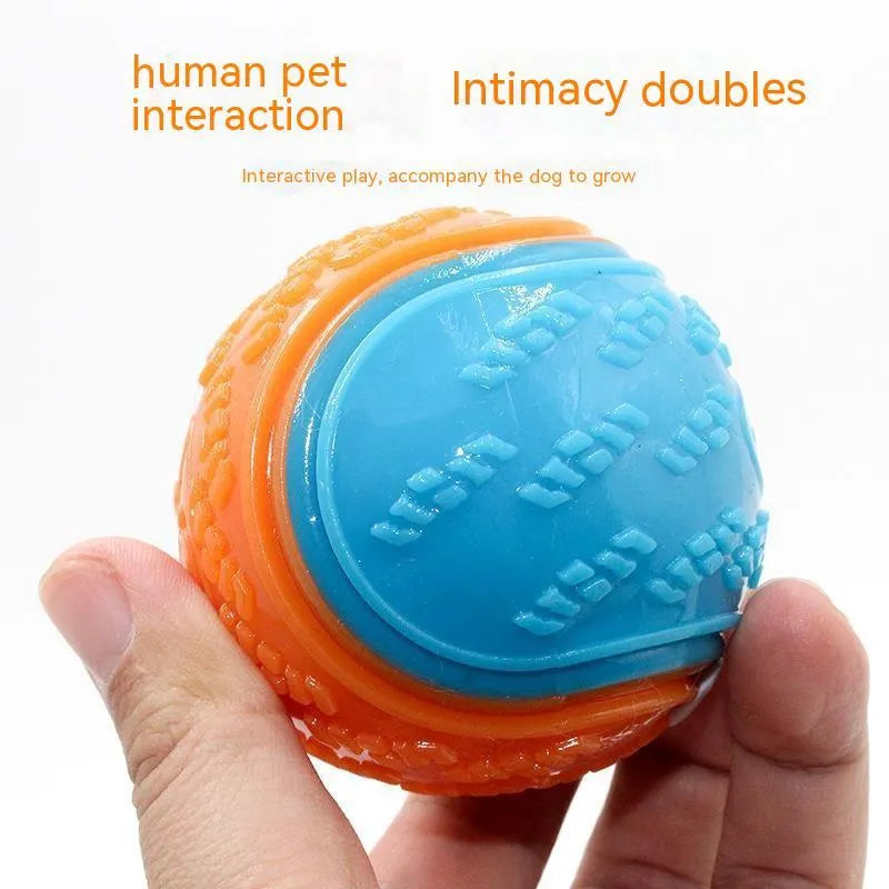 Dog molar long lasting TPR ball toy in random colour for aggressive chewers and teeth cleaning