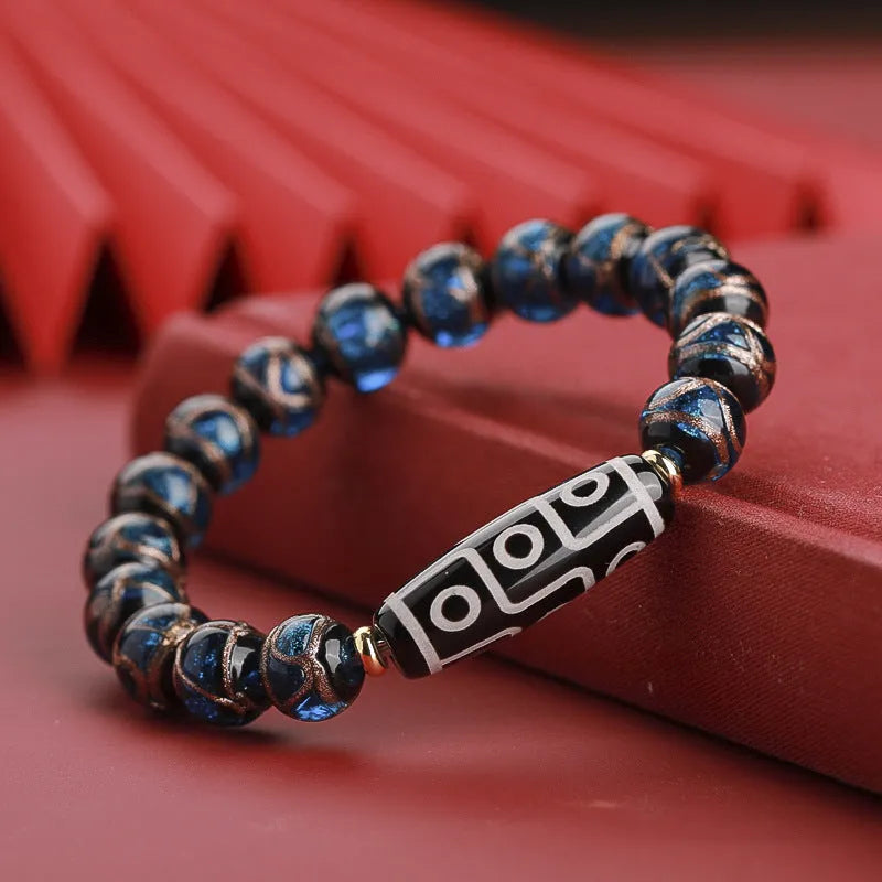 Manual five-color colored glaze bracelet with Chinese snake patterns available in 10mm 12mm 14mm sizes