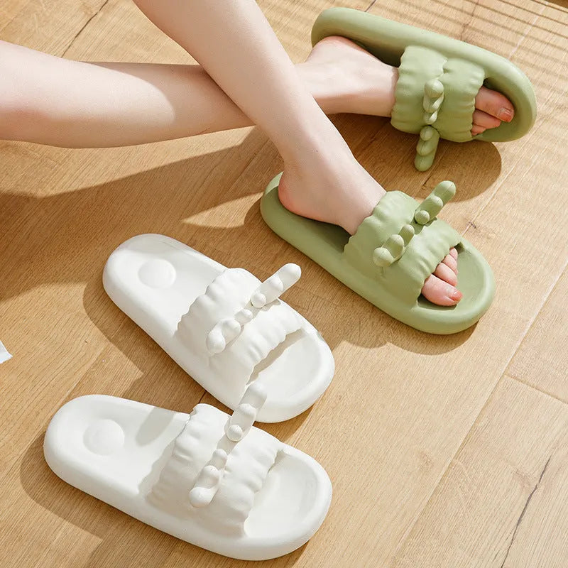 Women's deer horn design flip flop slippers in EVA foam with non-slip soles