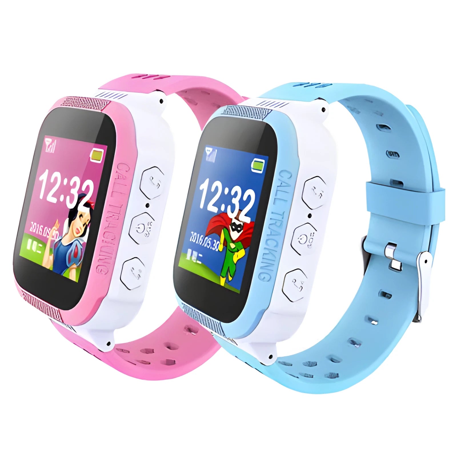 Blue children's phone watch with 1.44-inch colour screen showing time display