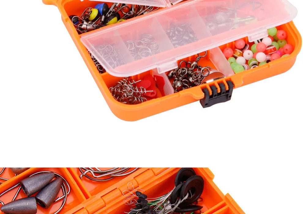 Weihe 257-piece fishing lure and hook accessory set in ABS storage box for Texas, sea and rock fishing