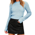 A long sleeve slim fit acrylic pullover sweater with a round neck, shown in a choice of colours.