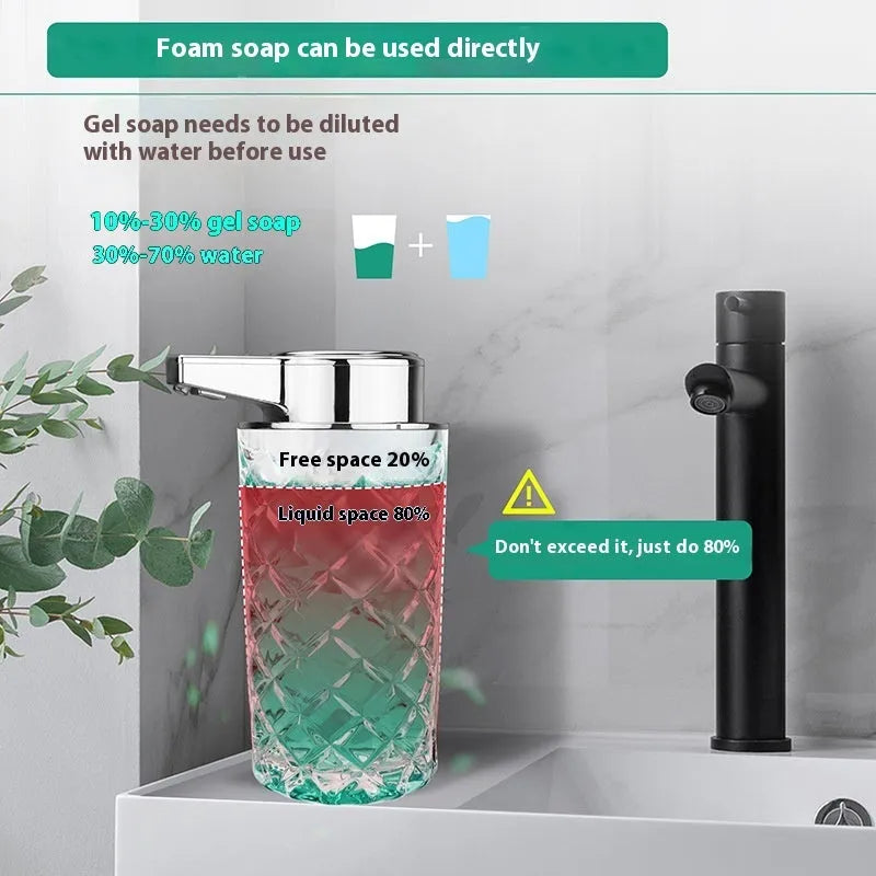 Automatic sensor soap dispenser with silver-plated PET shell and Type-C charging port