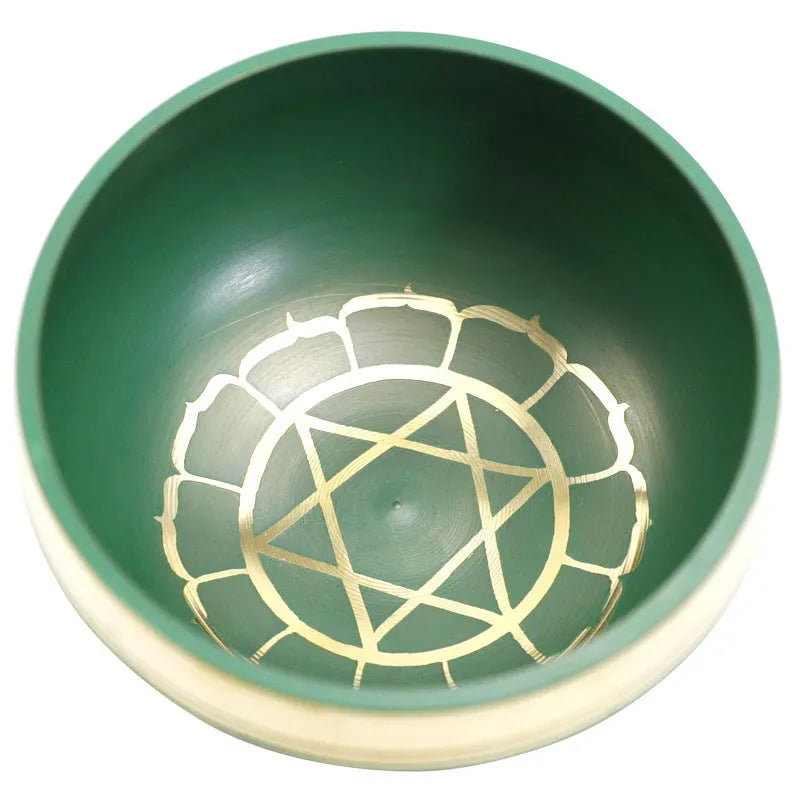 Handmade Himalayan singing bowl in blue colour, 8cm diameter, for yoga and meditation