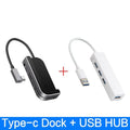 Silver aluminium grey USB Type-C 6-in-1 docking station for iPad Pro with HDMI port and SD/TF card readers