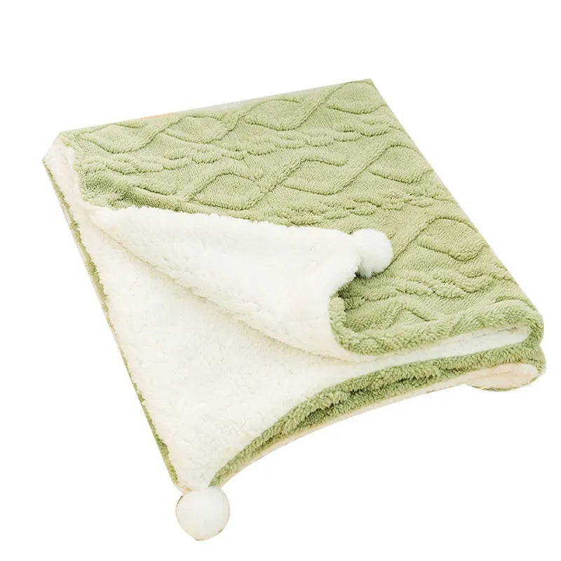 Ins style solid colour pet blanket floor mat in cloth for cats and dogs with size options
