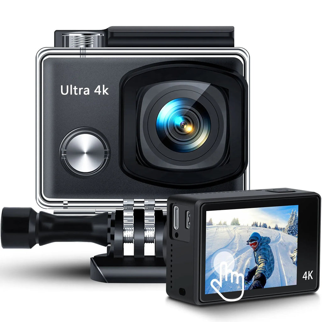 Sports Camera 4K HD Anti-shake plastic metal body 57x40x28mm with waterproof case Black Standard