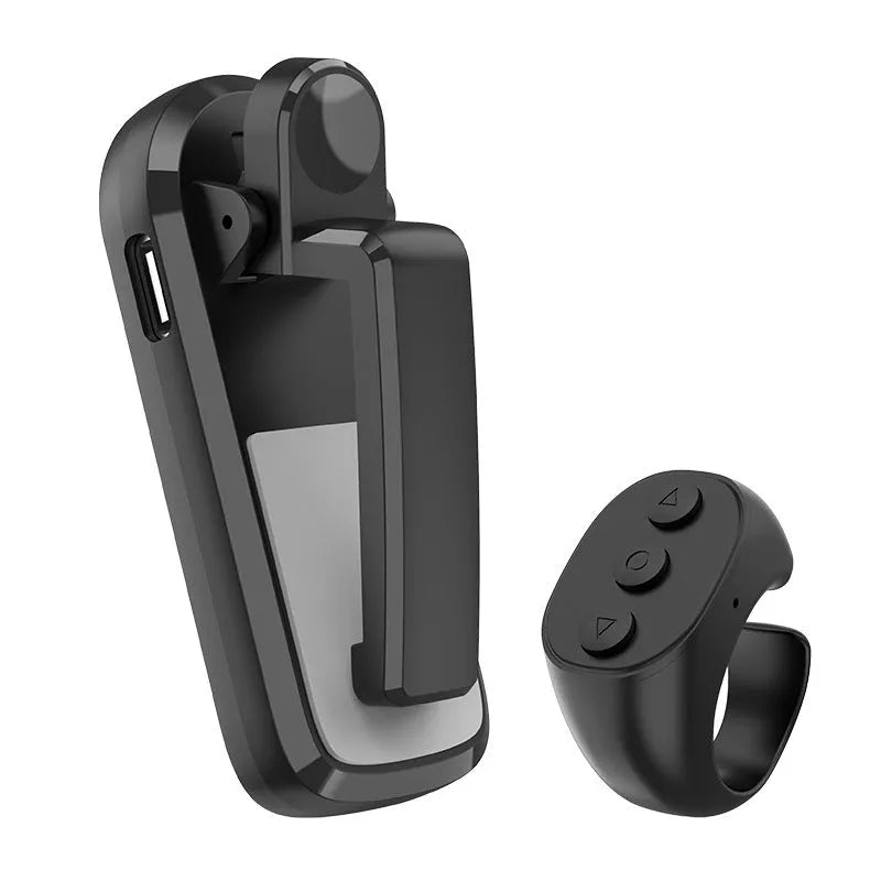 Wireless page turner remote control with clicker, available in black, white, and pink colours.
