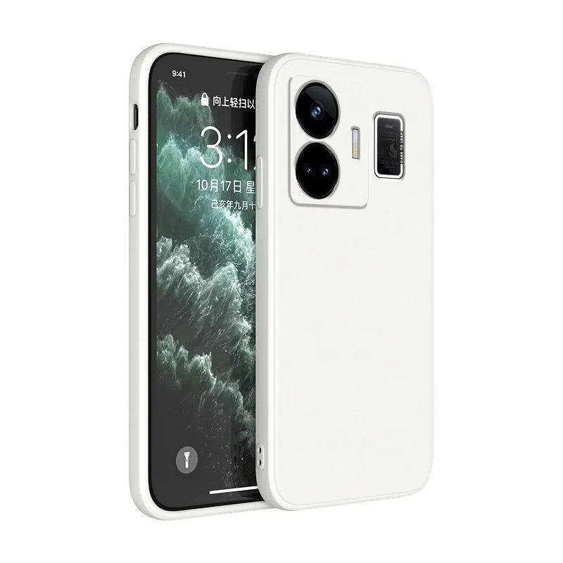 TPU liquid silicone straight edge phone case for OPPO Realme GT Neo5, frosted finish, classic black colour