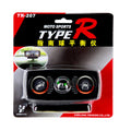 Black car inclination meter with ball balancer and self-adhesive base on dashboard