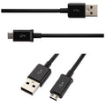 Black Android Micro USB data cable for phone charging and data transfer