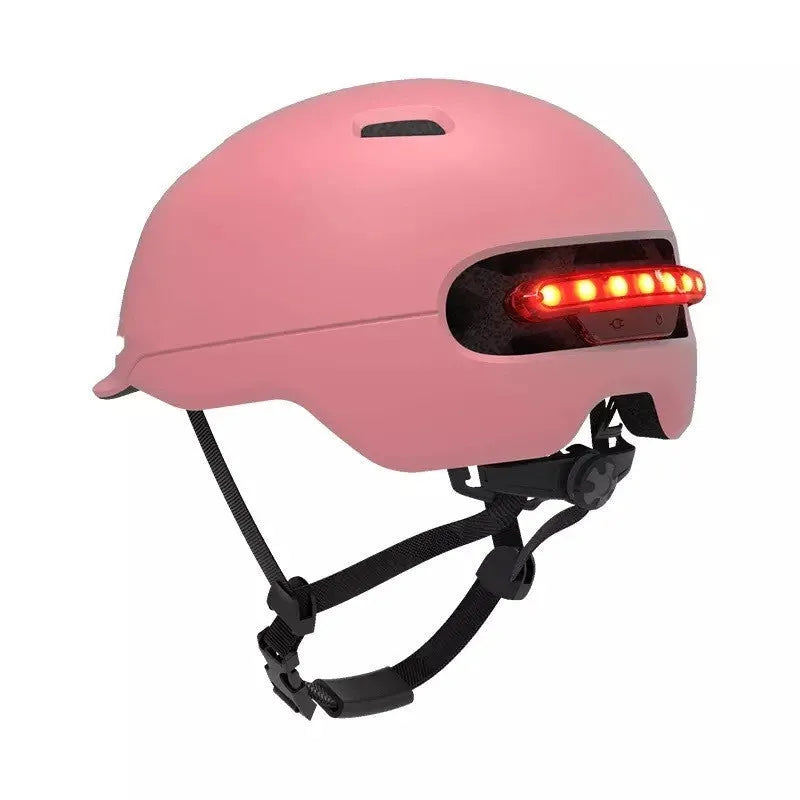 Urban Light Riding Intelligent Helmet in white on a background, side view showing EPS+PC shell construction