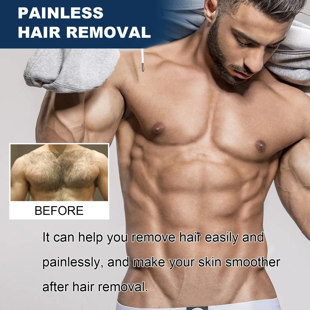 Men's hair removal cream tube for beard armpit hand leg depilation with mild formula 100ml