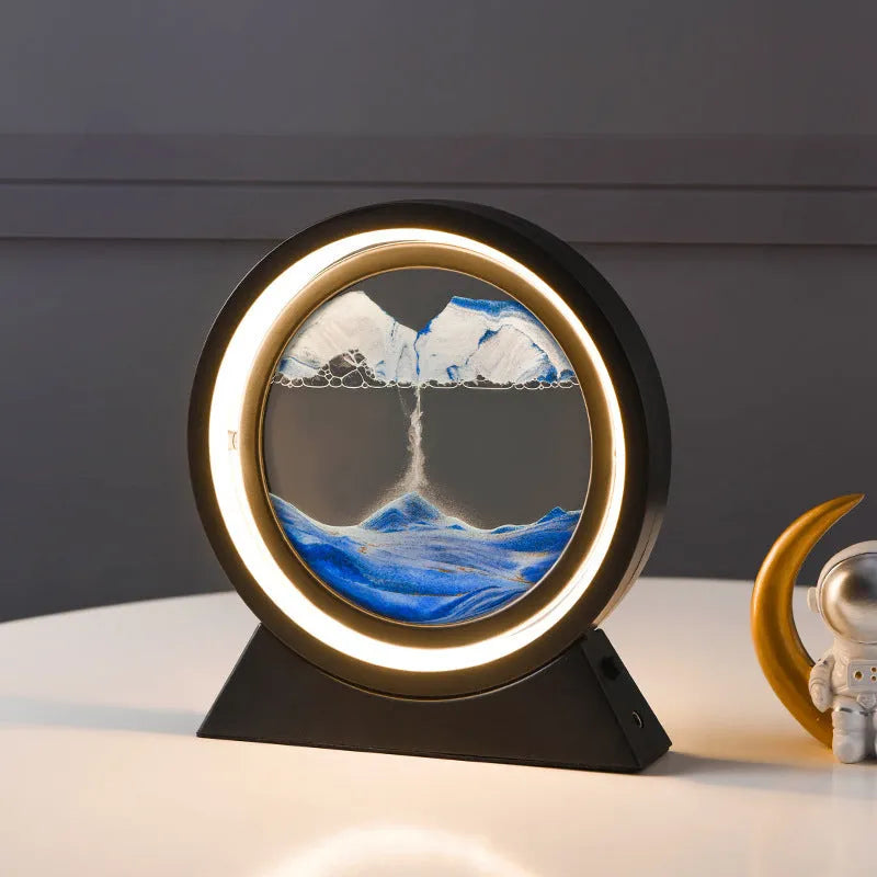 Creative Home Crafts 3D dynamic art quicksand ornament in glass and plastic, 24cm tall, in picture colour