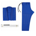 Brazilian Jiu-Jitsu Gi uniform in cotton blend fabric, showing top and trousers in a choice of colours.