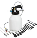 Pneumatic transmission oil changer with tank oil filler component for workshop use