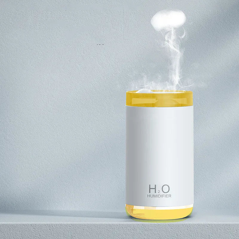 Round white USB jellyfish humidifier with night light and water mist output