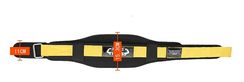 Nylon fitness weightlifting waistband in black, red or yellow available in sizes L, M, XL